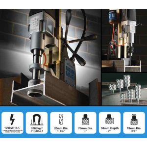 Magneetboor 75mm 4 snelheden | Evolution EvoMag75-10706