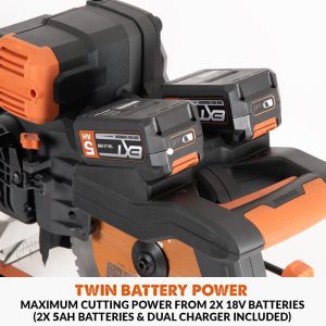 Alternative view of Evolution R255SMS-DB-LI glijdende verstek/afkortzaag 255mm incl 2 x 5Ah accu's | R255SMS-DB-LI