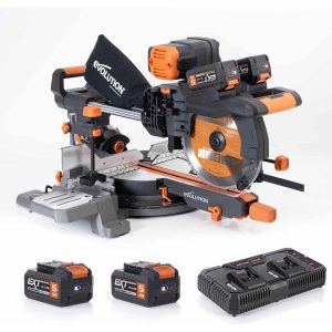 Evolution R255SMS-DB-LI glijdende verstek/afkortzaag 255mm incl 2 x 5Ah accu's | R255SMS-DB-LI