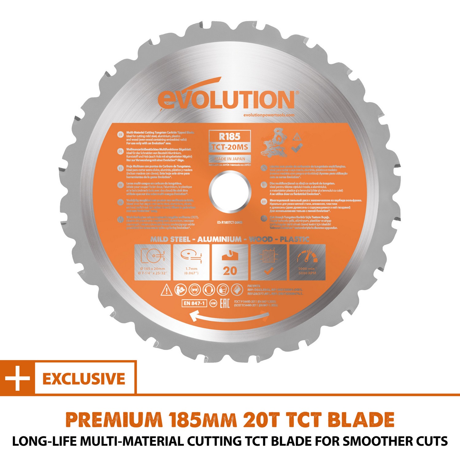 Evolution Rage R185SMS+ verstek/afkortzaag 185mm | R185SMS+ - Afbeelding 7