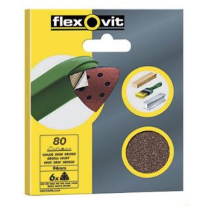 Delta schuurstroken met klittenband 94mm korrel 80, 6 stuks | Flexovit 63642526400