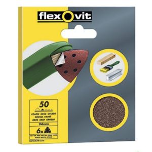 Delta schuurstroken met klittenband 94mm korrel 50, 6 stuks | Flexovit 63642526398