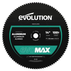 Zaagblad Evolution 355mm voor aluminium evoMAX 100-tands | A355TCT-100CSMAX