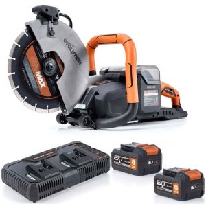 Evolution R260DCT-Li steen doorslijpmachine 260mm met stof onderdrukking – wateraansluiting - 2x 8AH accu's | R260DCT-Li
