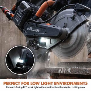 Evolution R260DCT-Li steen doorslijpmachine 260mm met stof onderdrukking – wateraansluiting - 2x 8AH accu's | R260DCT-Li - Afbeelding 8